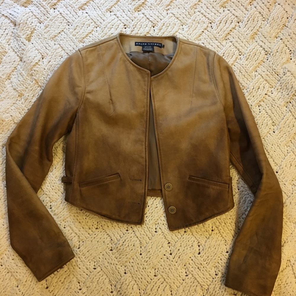 Ralph Lauren Blue Label Ombré Leather Jacket
